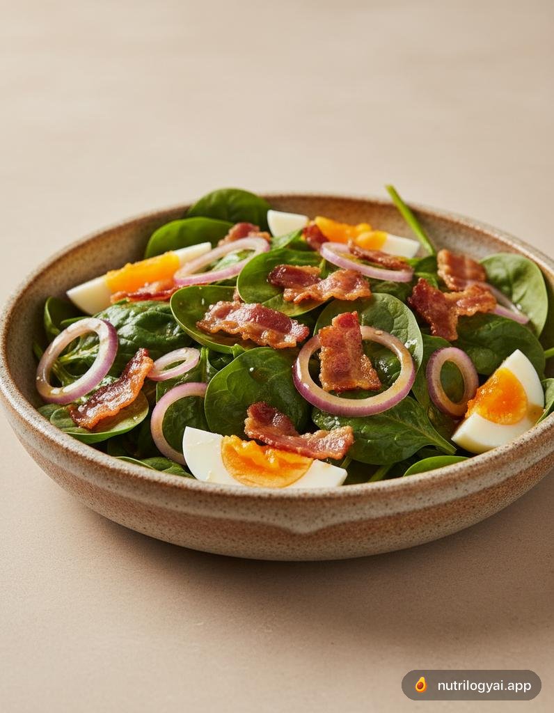 Spinach Salad with Warm Bacon Vinaigrette