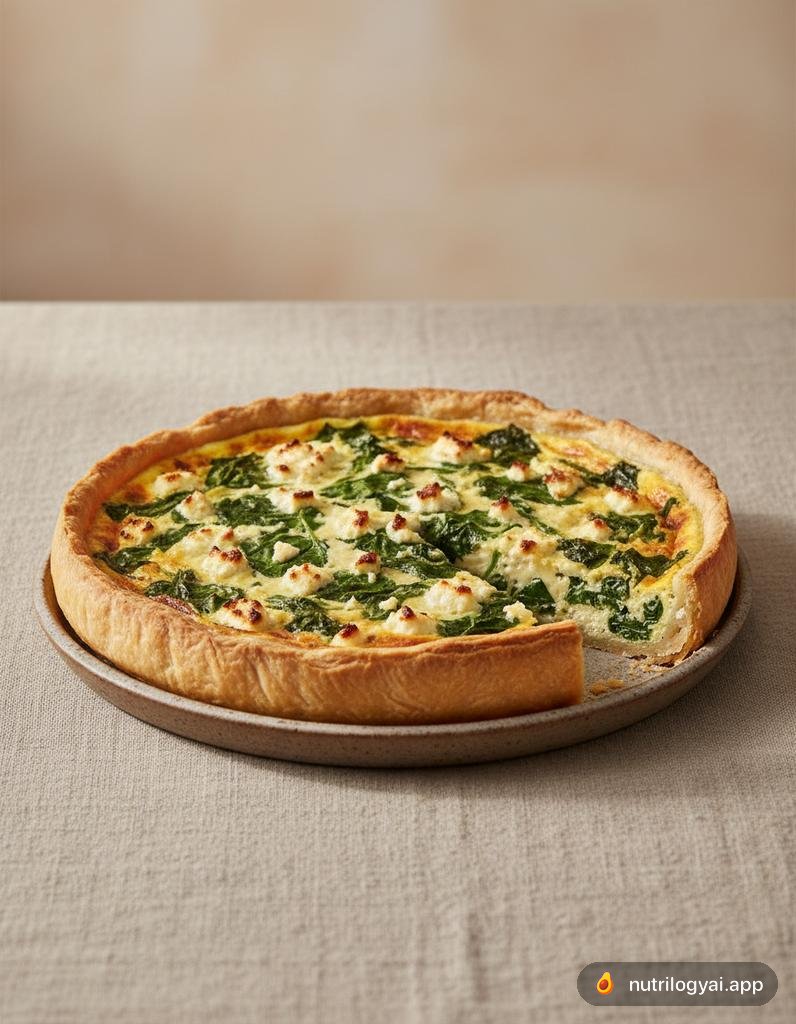Quiche de espinafre e feta