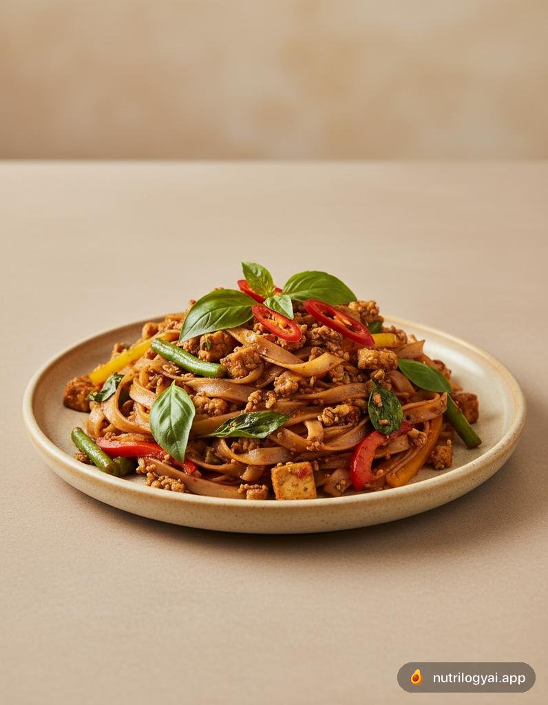Pad Kee Mao Végan (Nouilles Ivre)
