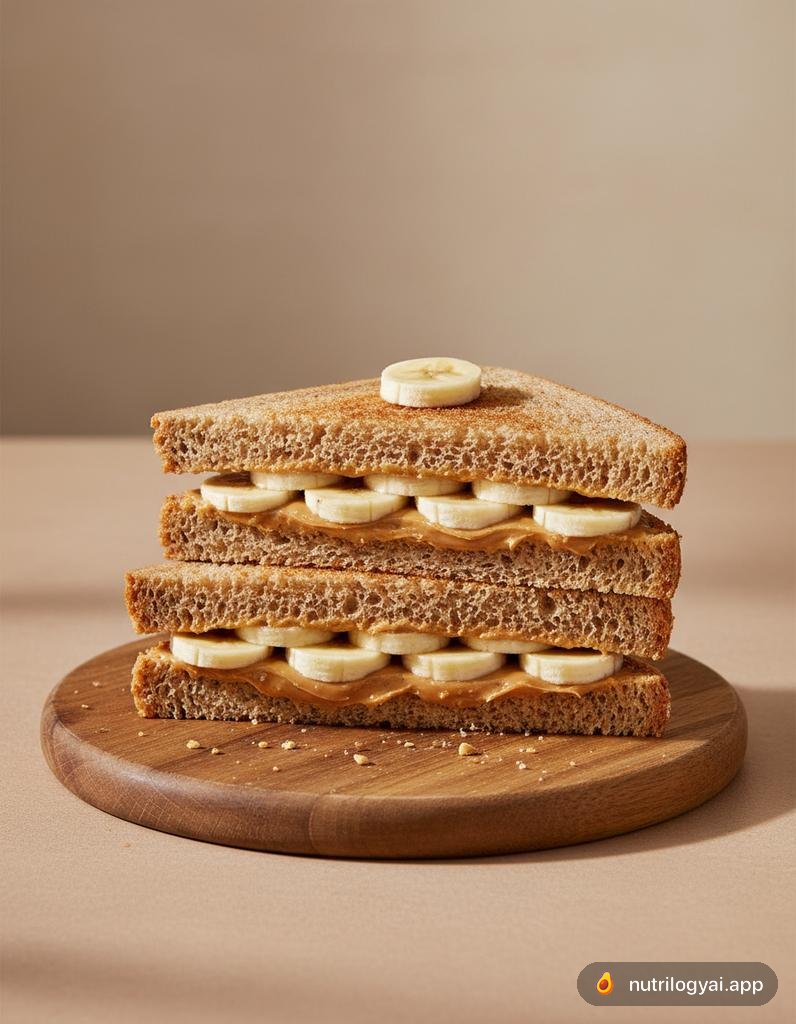 Erdnussbutter-Bananen-Sandwich