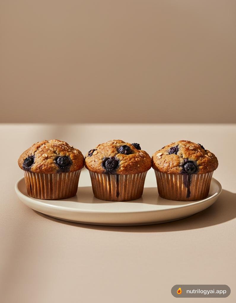 Muffin de mirtilo e farelo