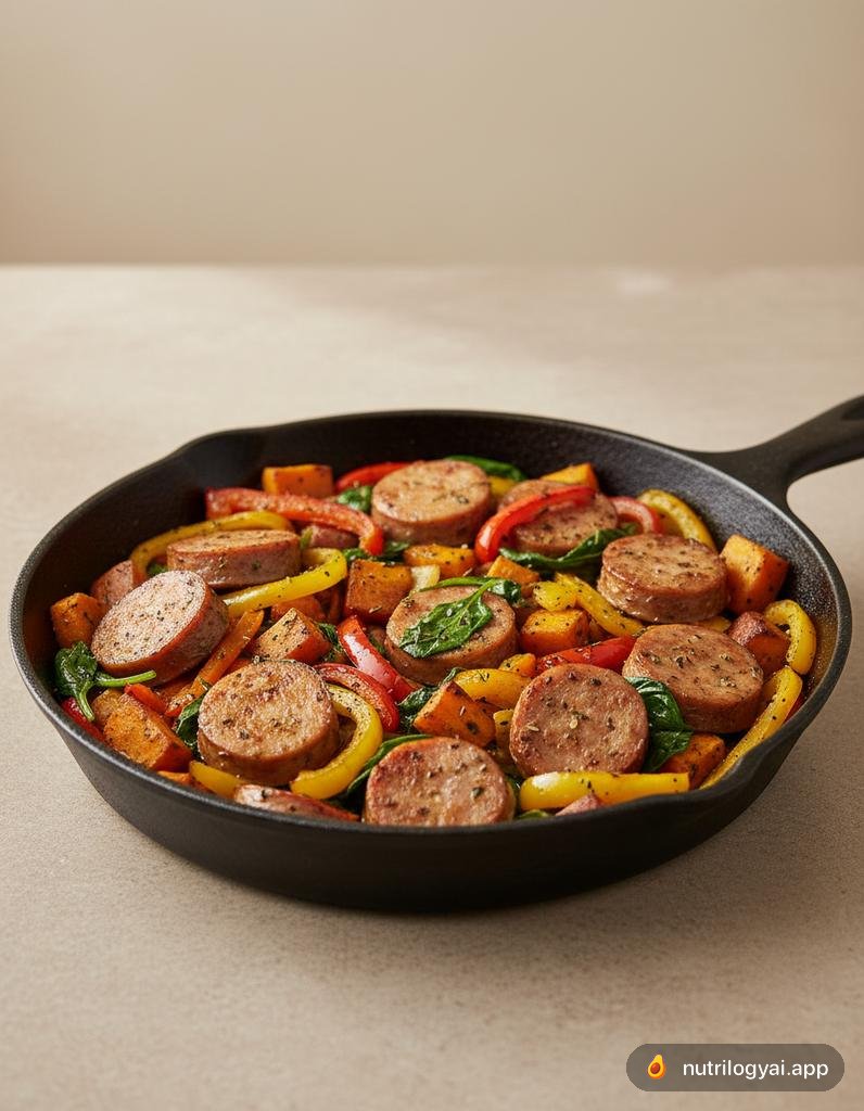 Frigideira de linguiça de peru
