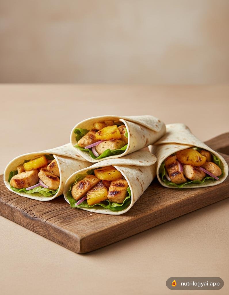 Gegrillter Ananas-Hähnchen-Wrap