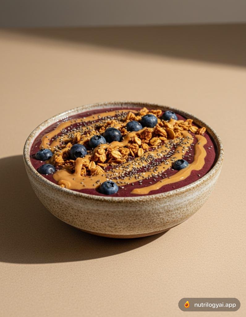 Tigela de Açaí com Manteiga de Amendoim