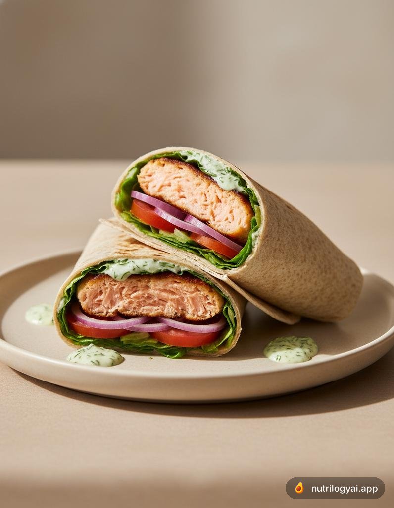 Salmon Burger Wrap
