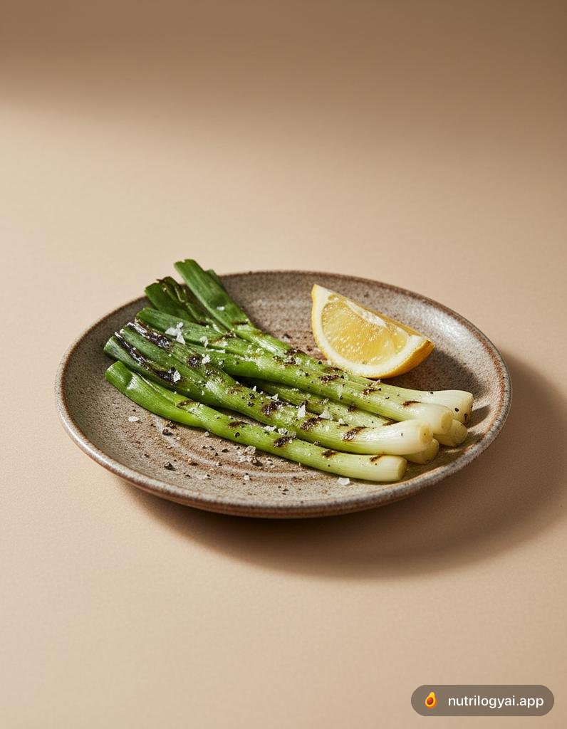 Oignons verts grillés