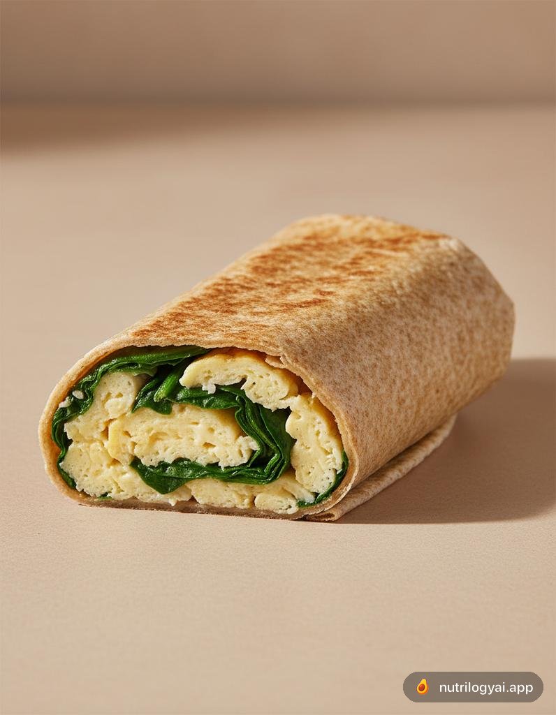 Wrap de ovo e espinafre