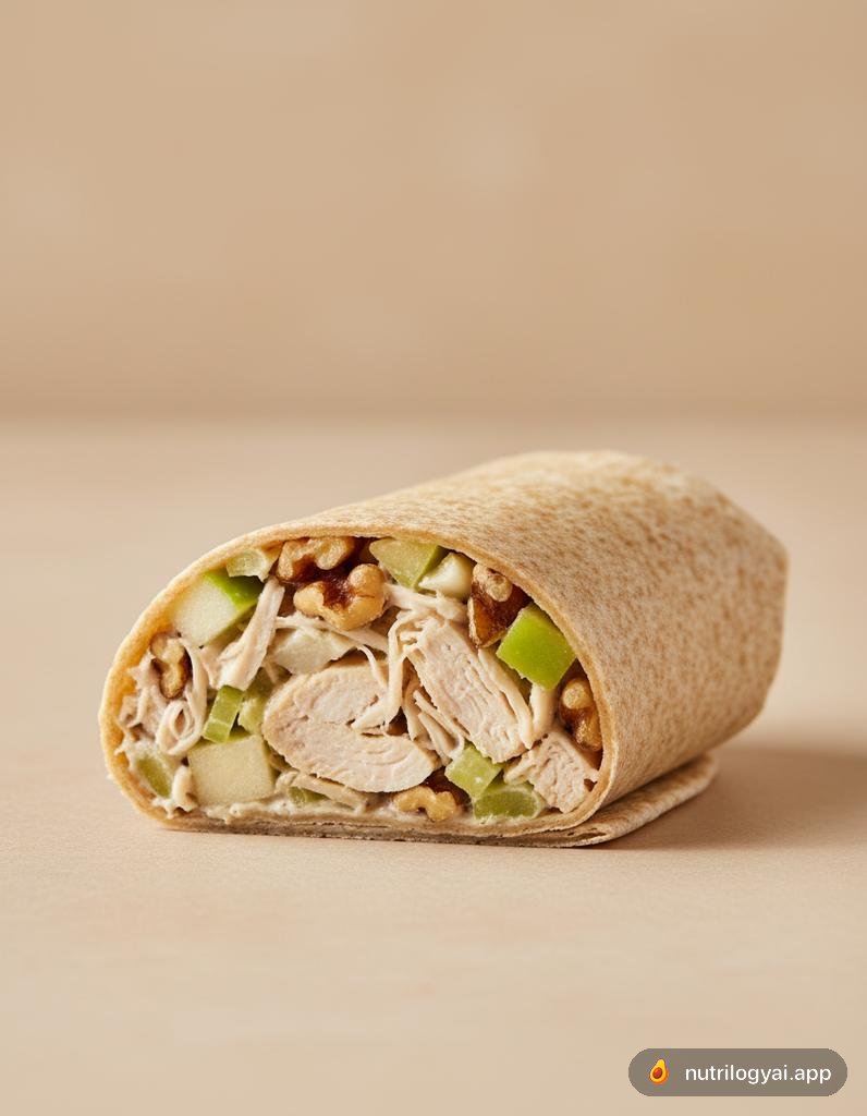 Wrap de poulet, pomme et noix