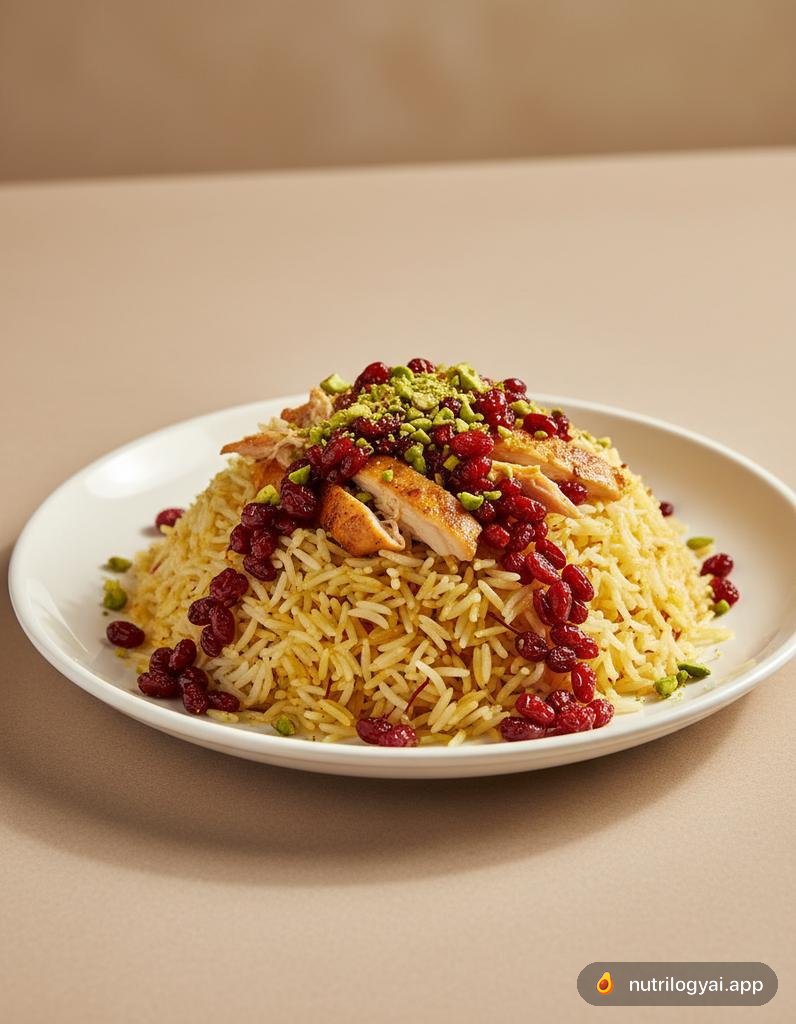 Zereshk Polo (Riz aux baies d'épine-vinette et poulet)