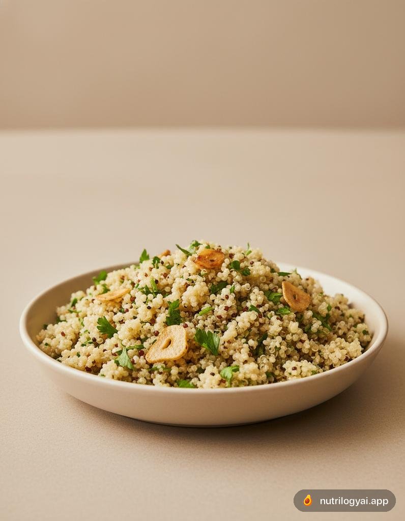 Киноа с чесноком и зеленью