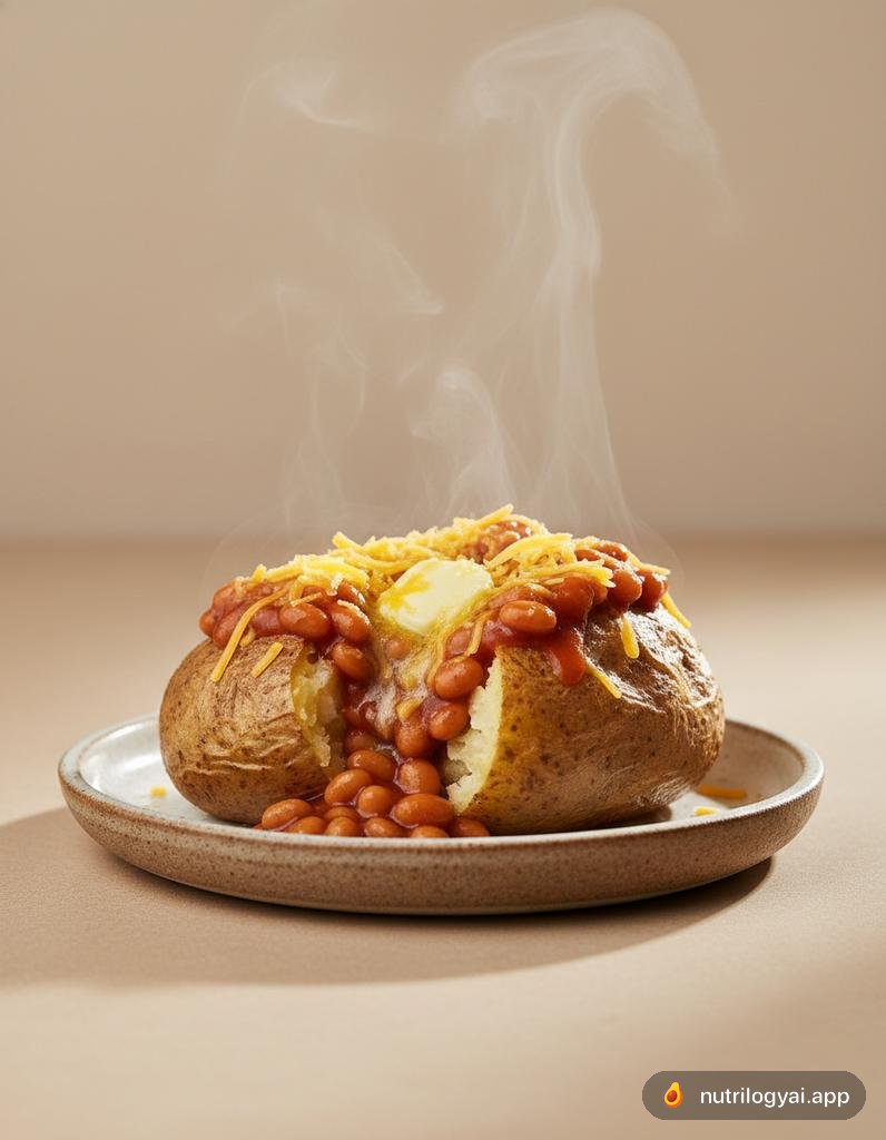 Запеченный картофель с фасолью