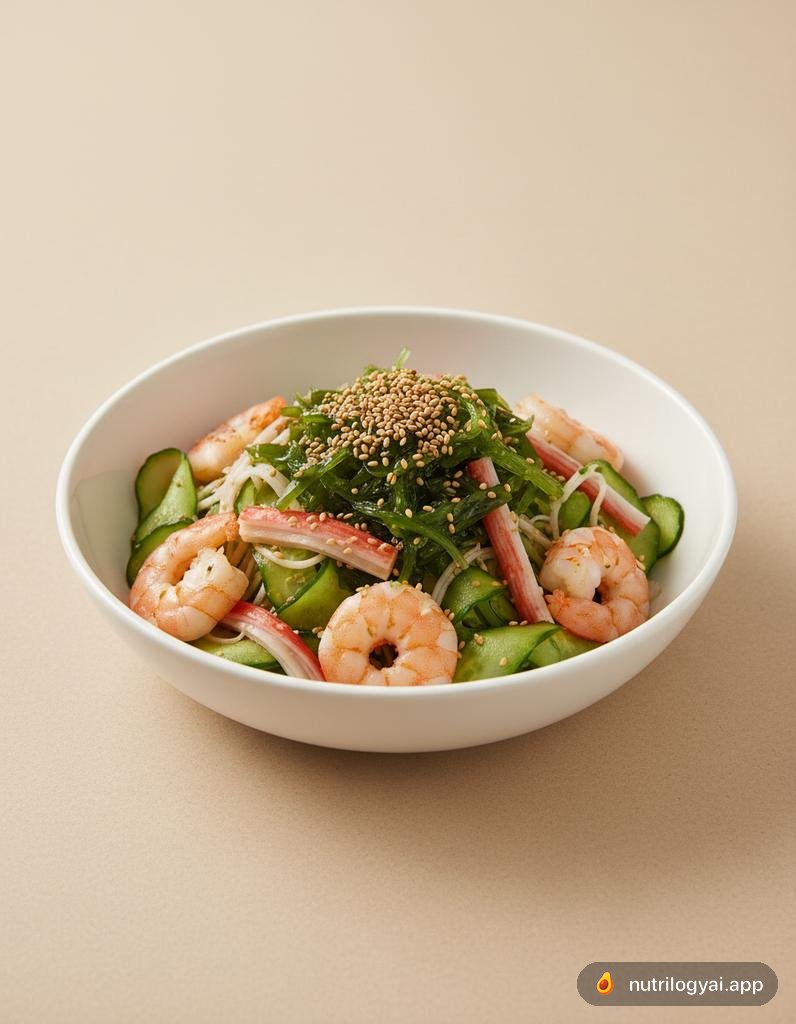 Insalata di frutti di mare e wakame