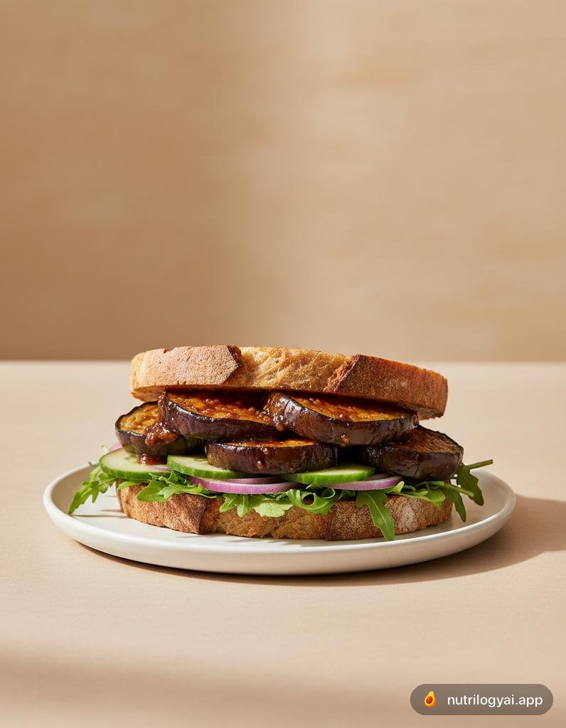 Miso Glazed Eggplant Sandwich