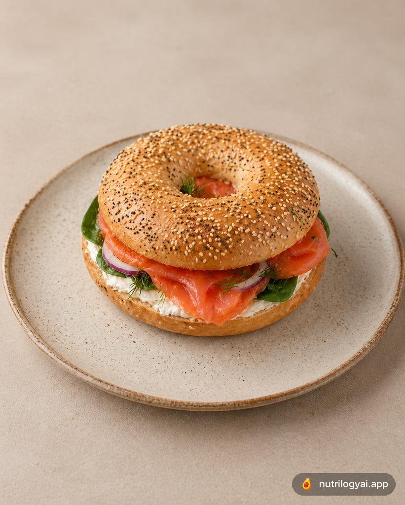 Bagel mit Lachs und Frischkäse
