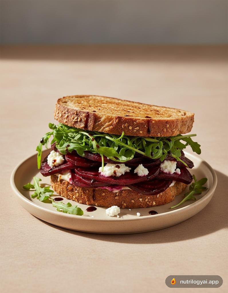 Roasted Beet Sandwich with Goat Cheese