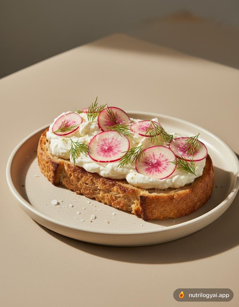 Tostada de rábano sandía