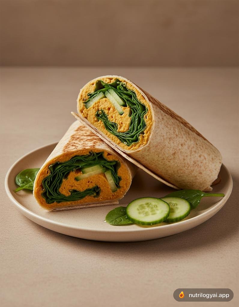 Roasted Carrot Hummus Wrap