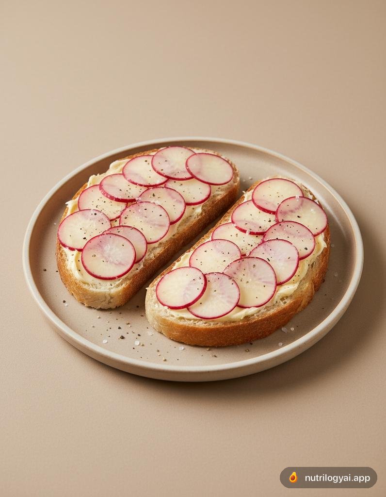 Sándwich de rábano y mantequilla