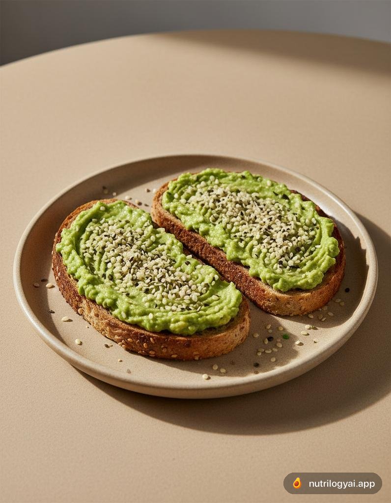 Sándwich de aguacate y semillas de cáñamo