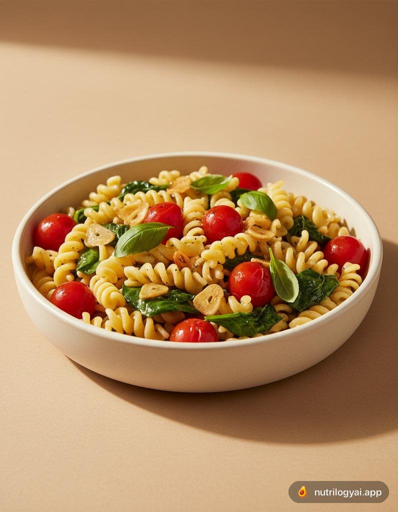 Chickpea Pasta with Cherry Tomatoes and Spinach