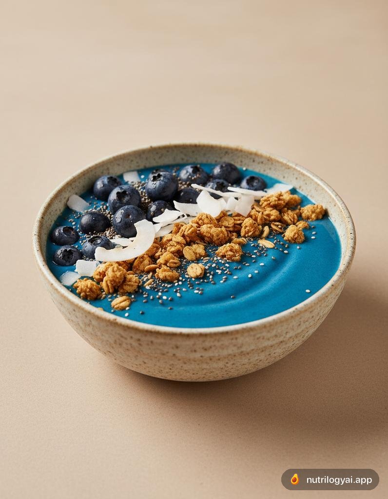 Tazón de espirulina azul