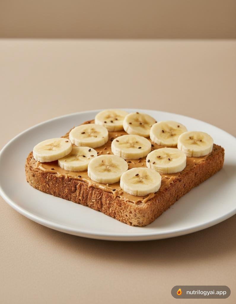 Erdnussbutter-Bananen-Toast