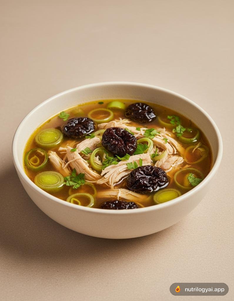 Cock-a-Leekie-Suppe (Hühner-Lauch-Suppe)