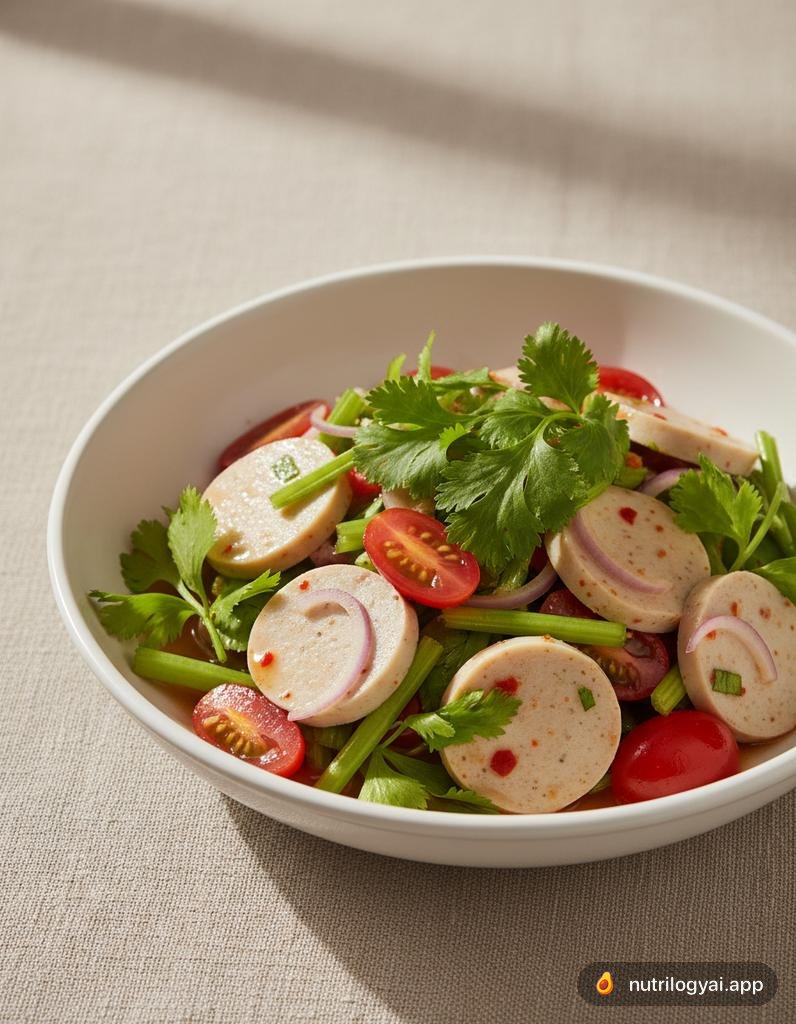 Yum Moo Yor (Würziger thailändischer Schweinswurstsalat)