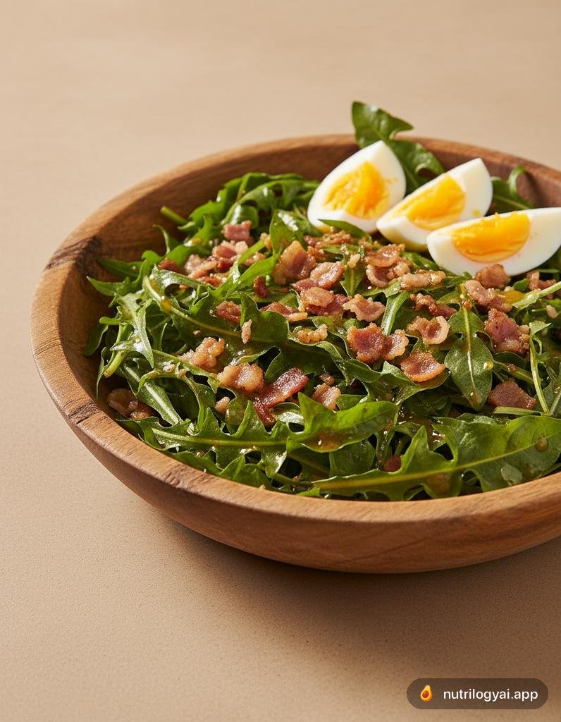 Dandelion Salad with Warm Bacon Dressing
