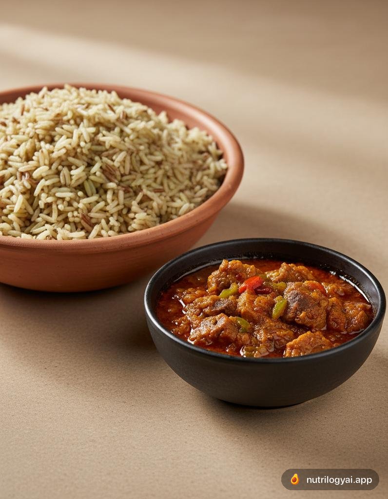 Ofada Rice with Ayamase Stew