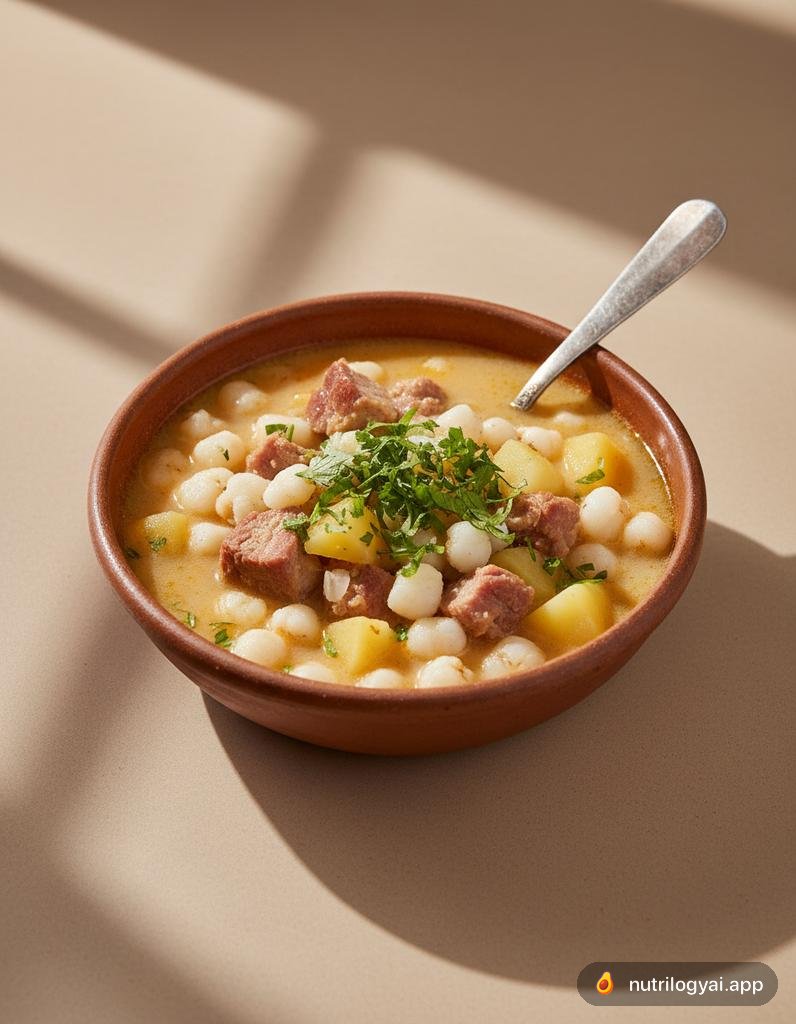 Hominy-Suppe (Sopa de Mote)