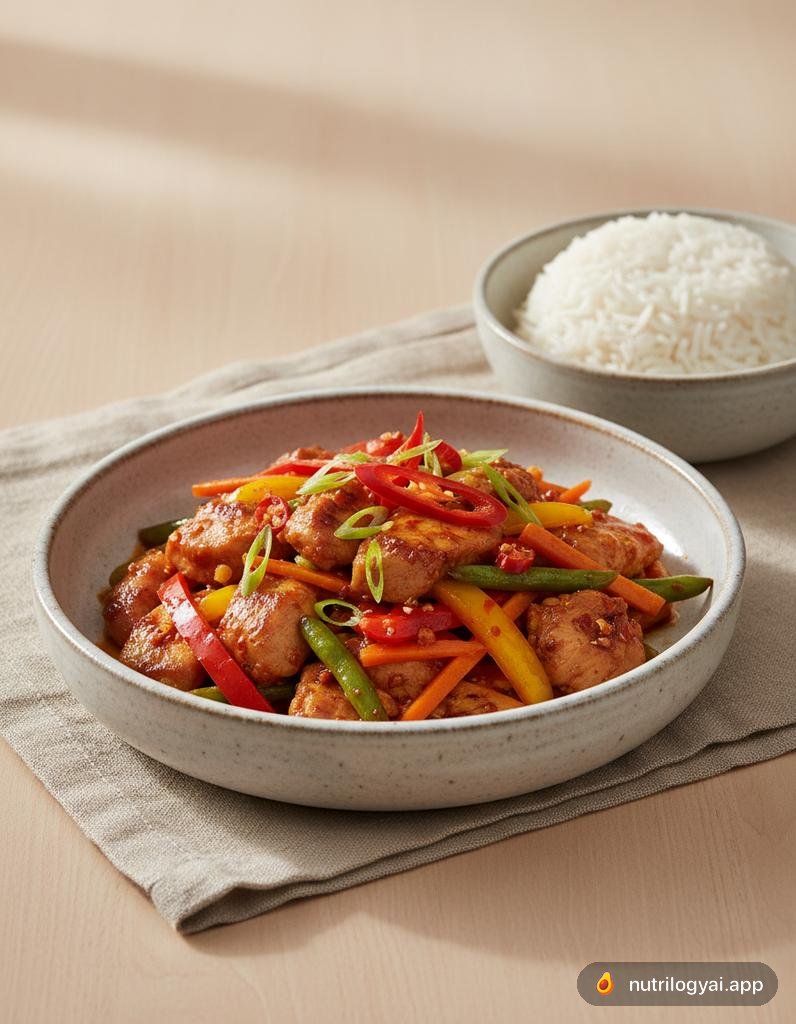 Nasi Paprik (Spicy Stir-fried Chicken Rice)