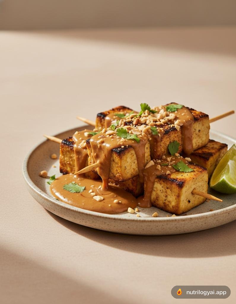 Tofu Satay with Peanut Sauce
