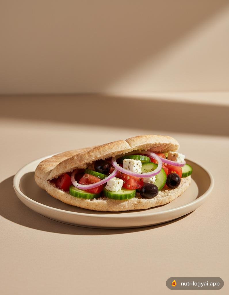 Pita con insalata greca