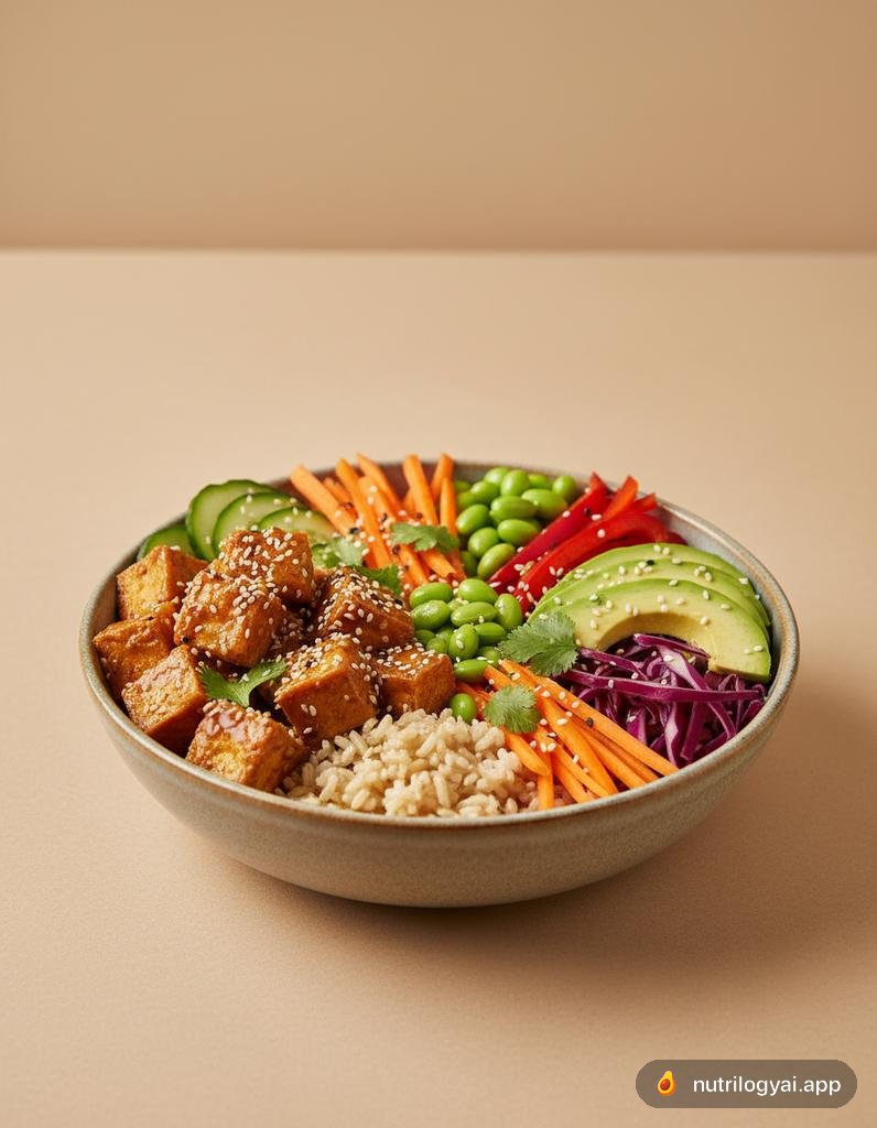 Erdnuss-Tofu-Buddha-Bowl