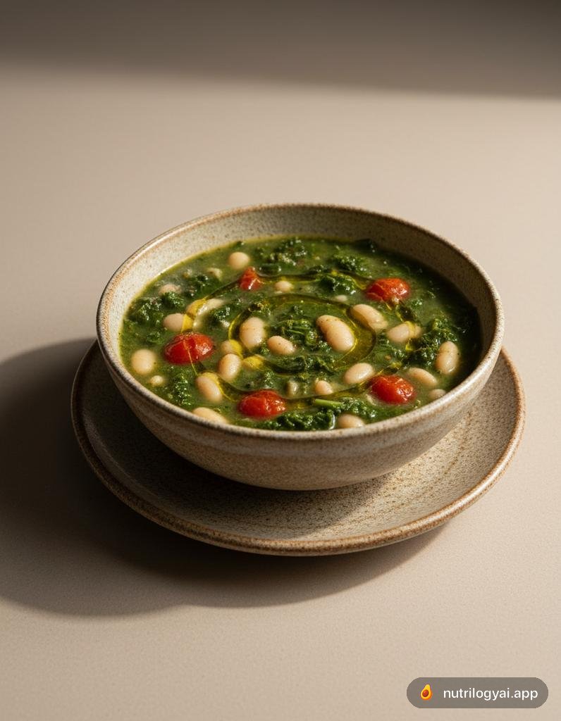Zuppa di cavolo nero e fagioli cannellini