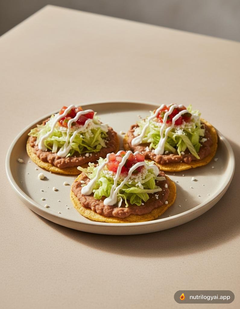 Tostadas con frijoles refritos