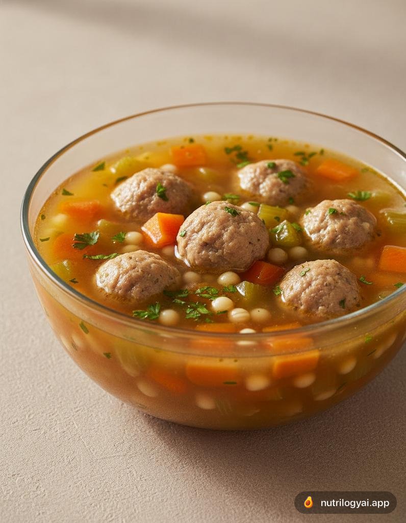 Zuppa di polpette di pollo