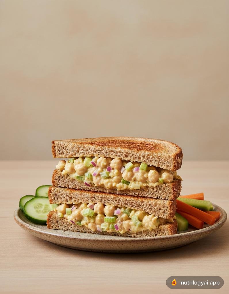 Sándwich de ensalada de garbanzos